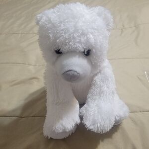 Build-A-Bear Arctic Winter White Silver Sparkle Snowflake Polar Bear Plush